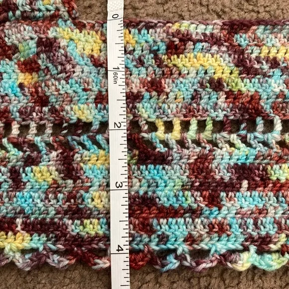 OOAK Tie Dye Crochet Crop Top Handmade Adjustable One Size fits S-L - Picture 15 of 16